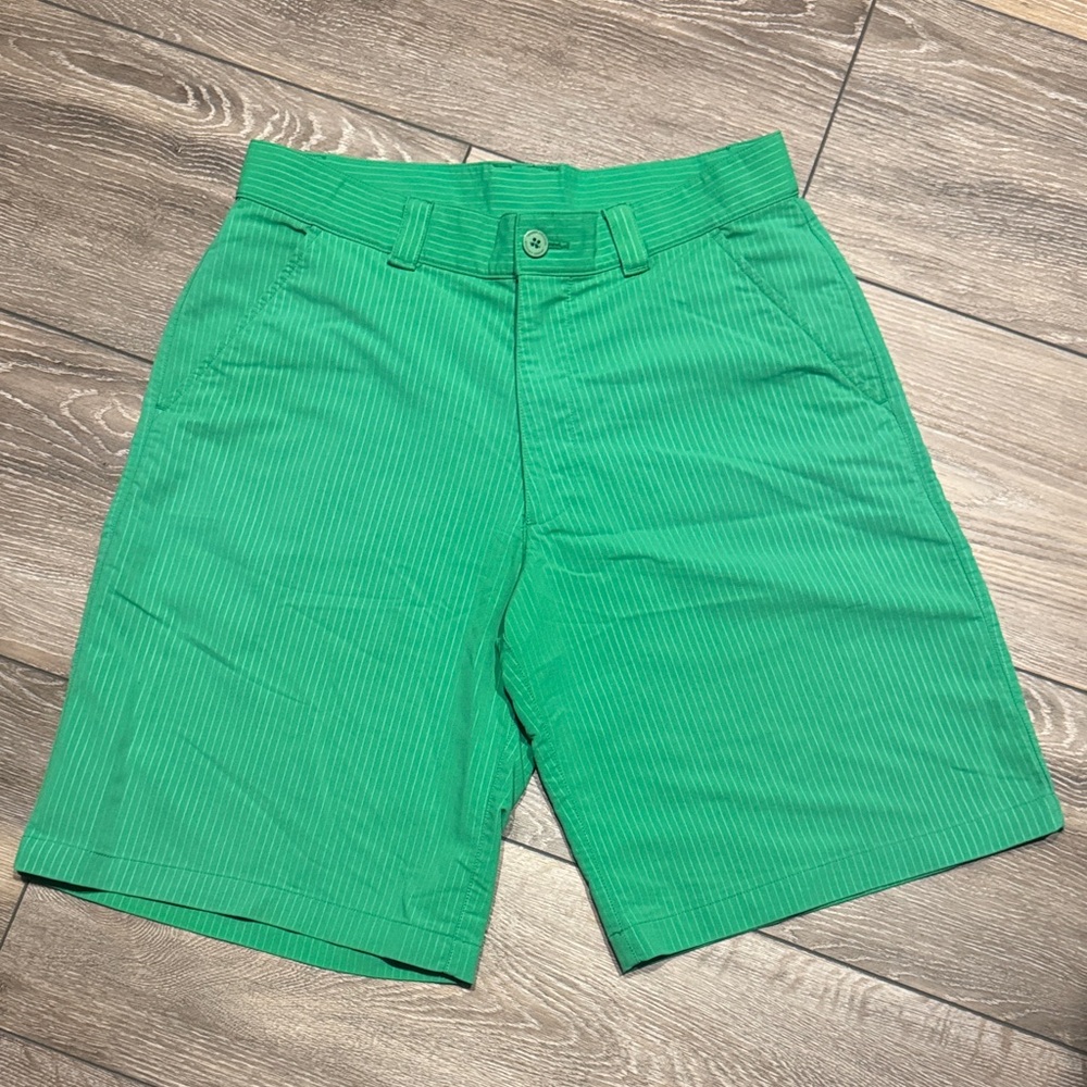 Under Armour Heat Gear Bright Green Pinstripe Flat-Front Shorts